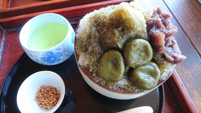 かぶせ茶カフェのかぶせ茶氷