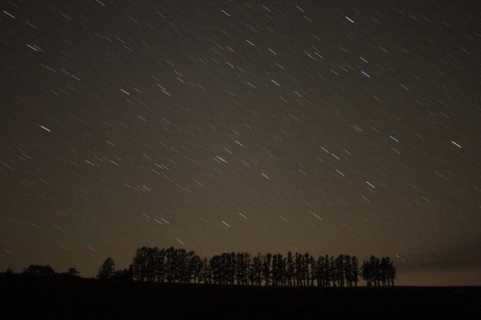 北海道 星空 マイルドセブンの丘(美瑛町 )
