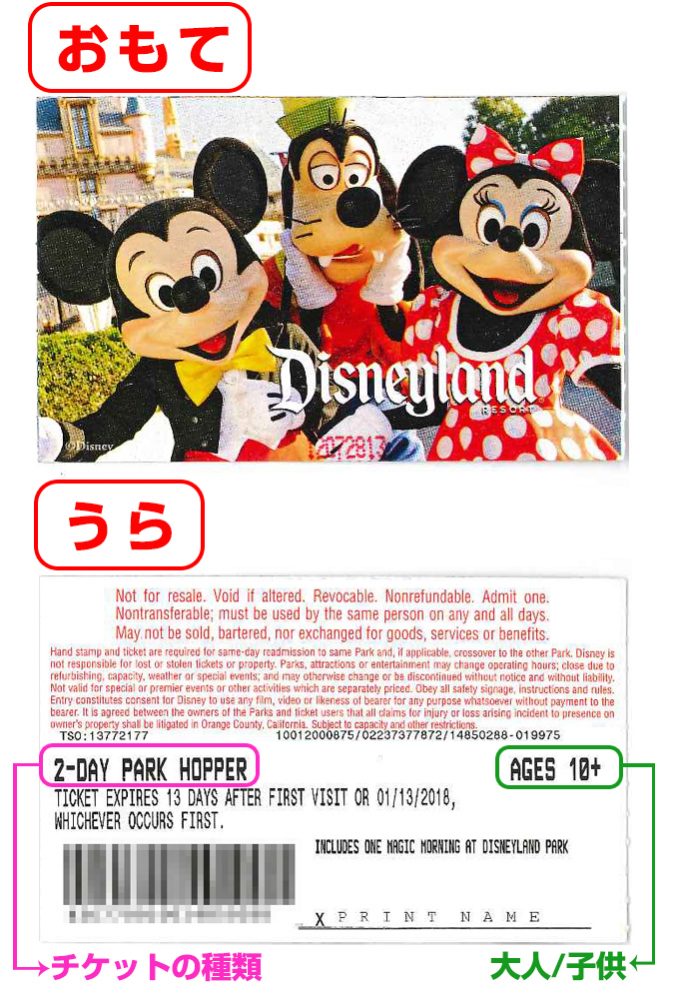 カリフォルニアディズニーチケット